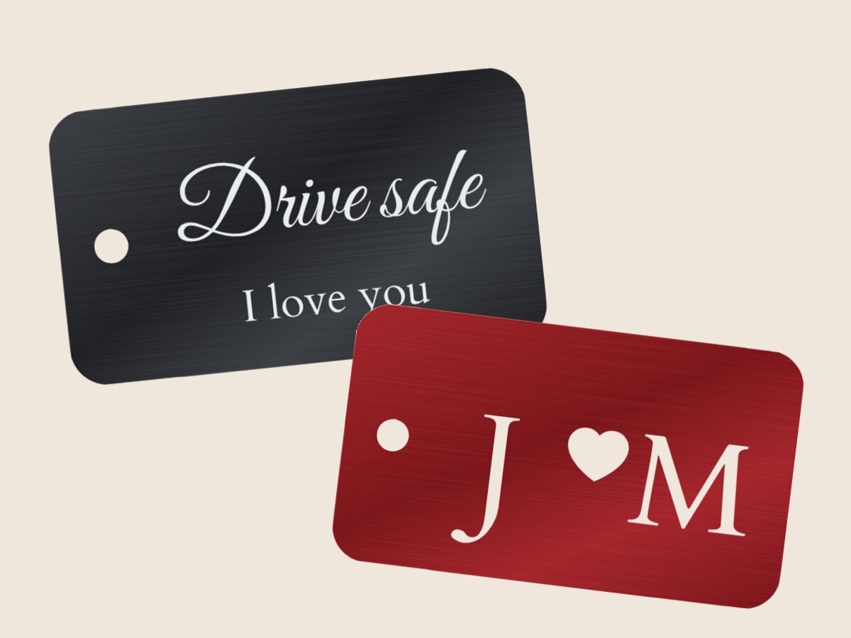 Engraved aluminum keychains